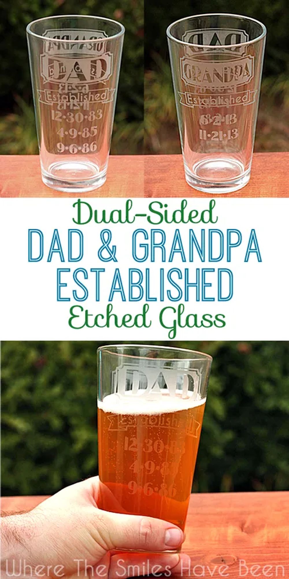 Diy etched beer glass best christmas gift for dad