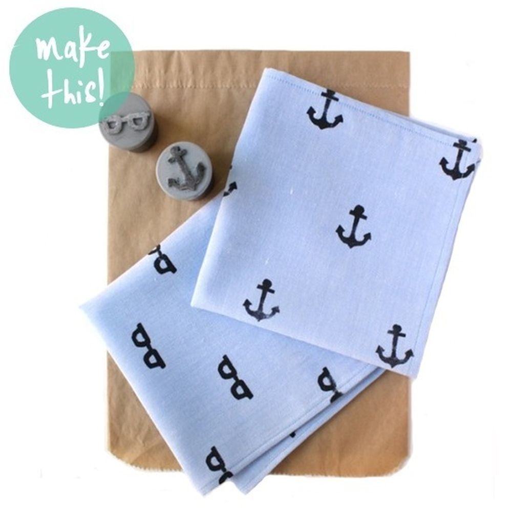 Diy hand stamped handkerchief good christmas gifts for dad