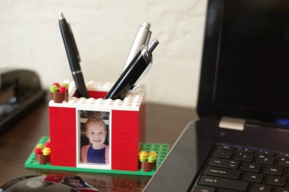 Diy lego photo pen holder what to get your dad for christmas