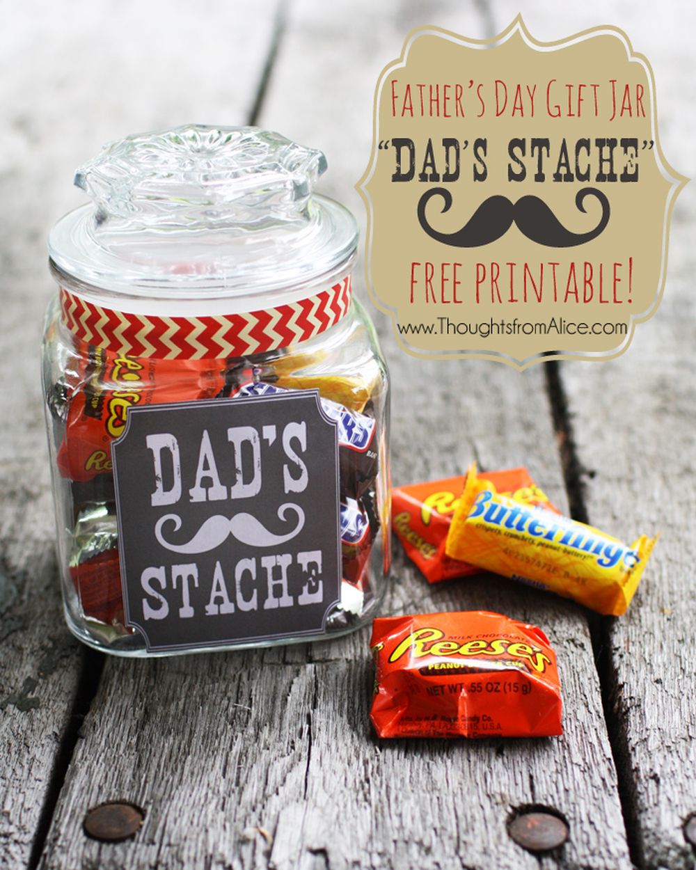 Dad's stache in a jar christmas presents for dad