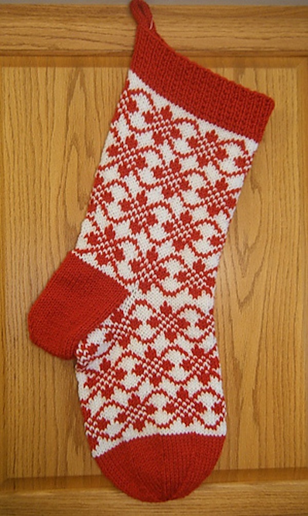 Endless Roses Knit Christmas Stocking