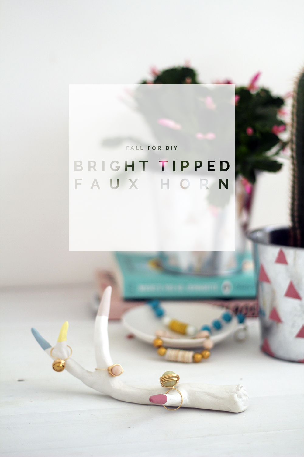 Fall for diy bright tipped faux horn