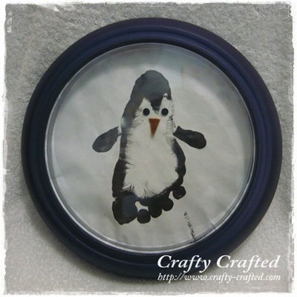 Mini framed footprint penguin