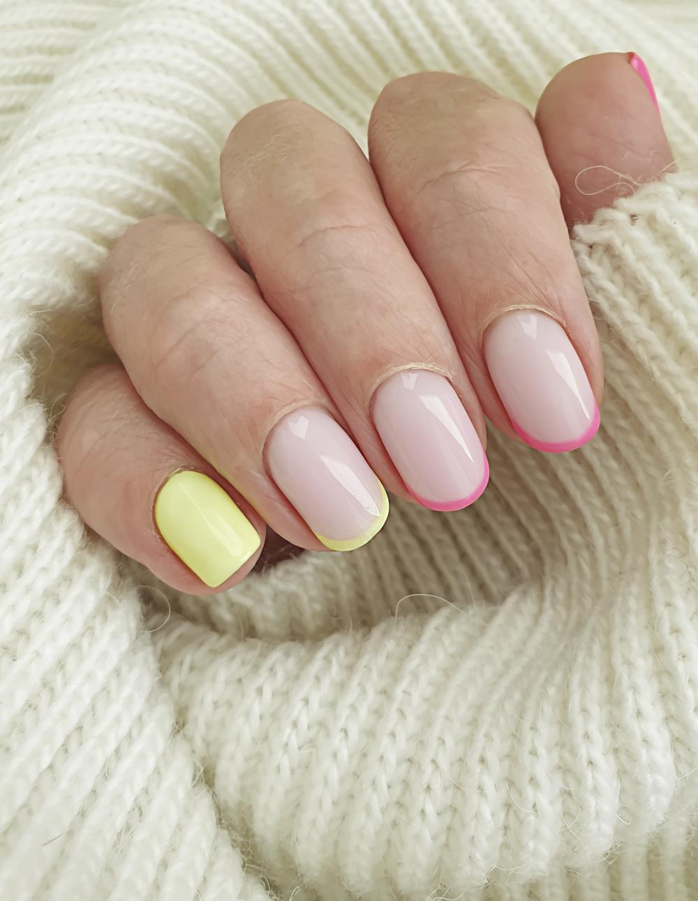 Pastel french manicure simple fall nail ideas