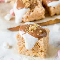 Rice Krispie S’mores bars – the kids love making this almost as much as they love eating them!