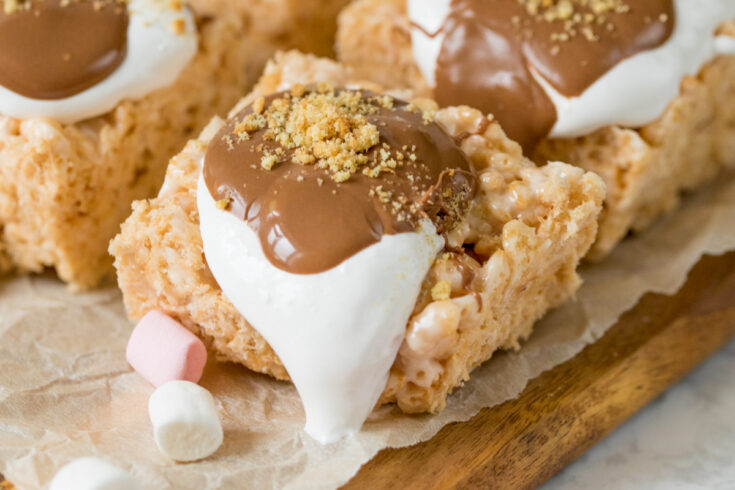 Rice Krispie S’mores bars – the kids love making this almost as much as they love eating them!