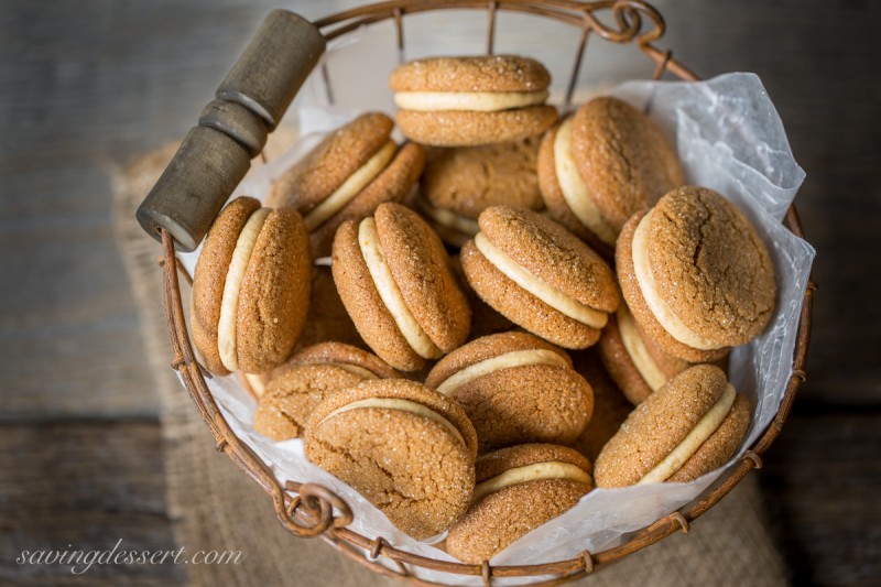 Soft Ginger Molasses Cookies with Pumpkin Butter Buttercream - Thanksgiving Dessert Idea