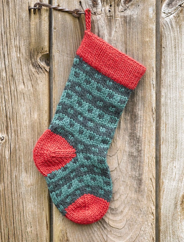 Spotted christmas stocking