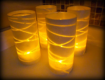 Spray painted glass lanterns