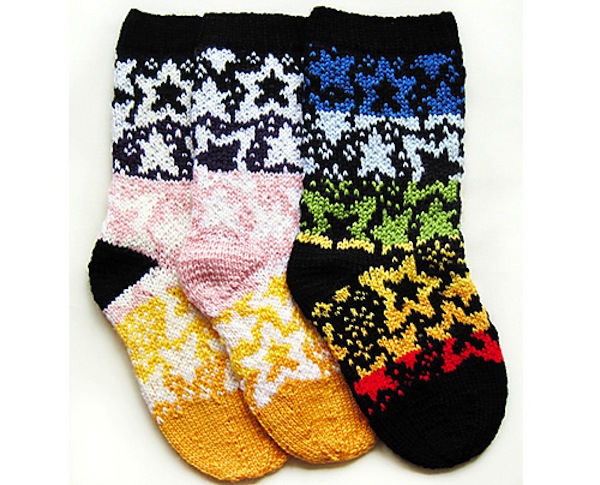 Starry Night Knit Christmas Stocking