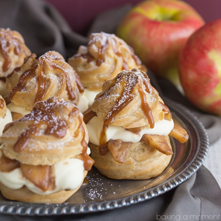 Caramel apple cream puffs