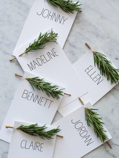 Diy rosemary place cards