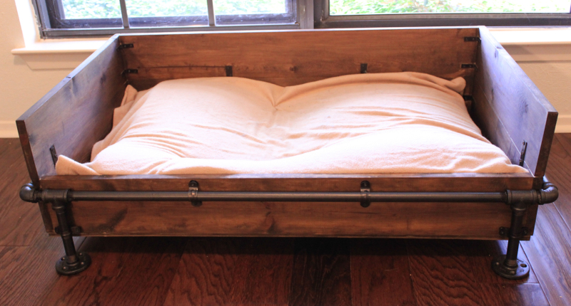 Diy wooden industrial dog bed