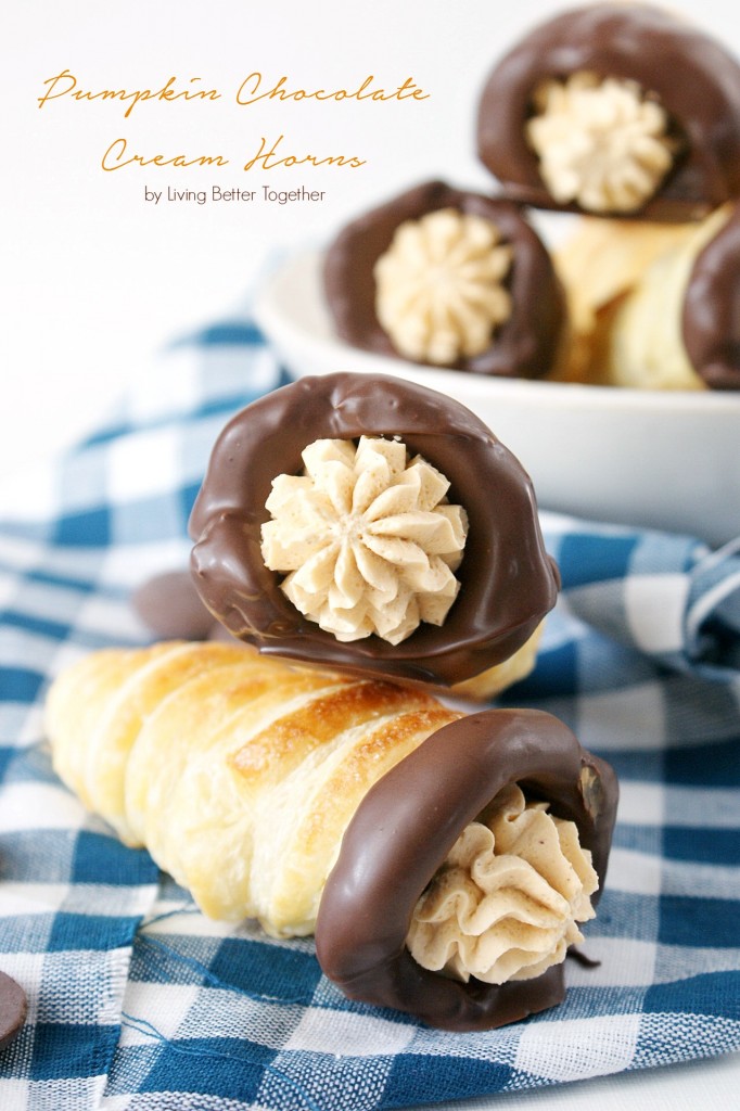 Pumpkin chocolate cream horns