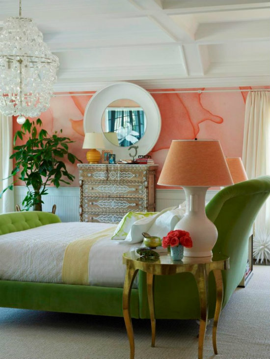 Watercolor bedroom colorful wallpaper