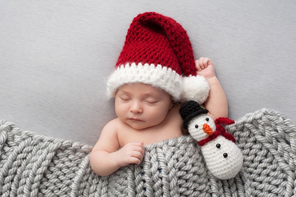 Baby christmas hat with extra long tassel