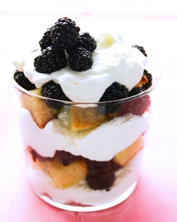 Blackberry ginger trifle