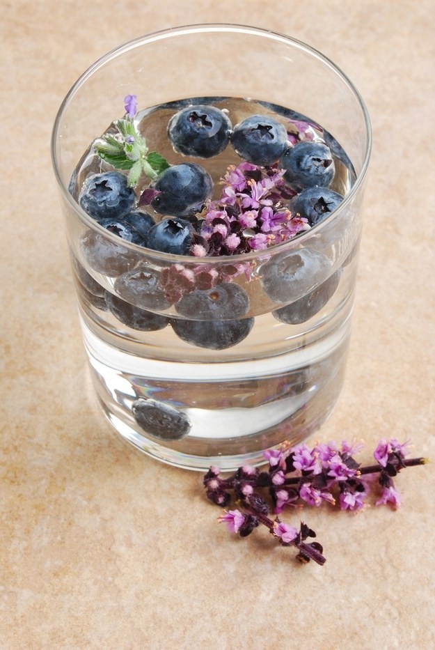 Blueberry and lavender infused water
