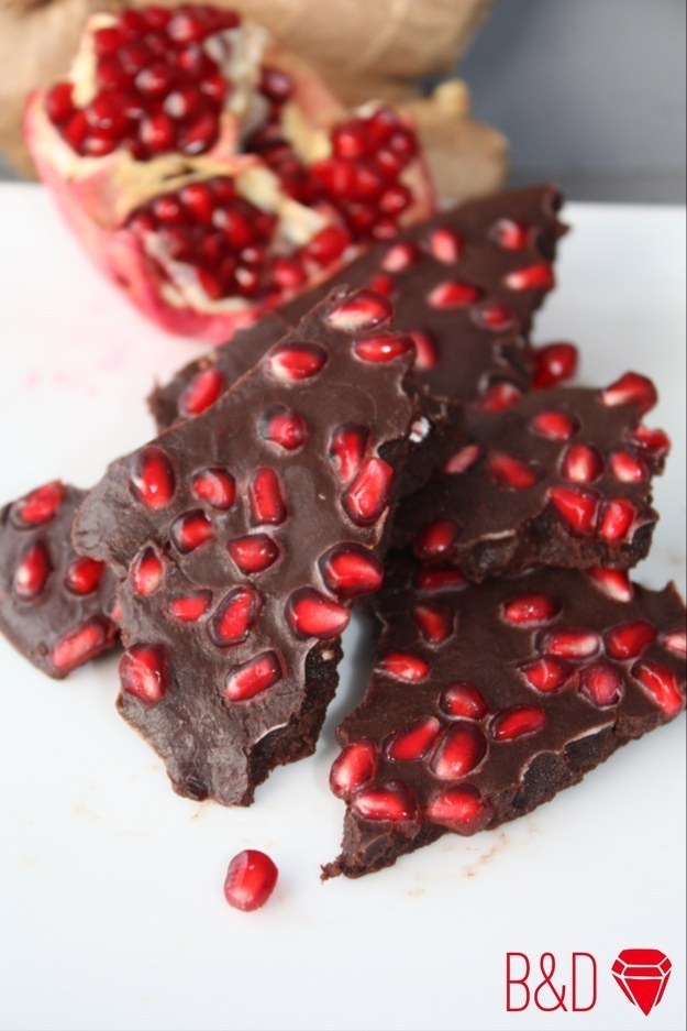 Chocolate pomegranate ginger bark