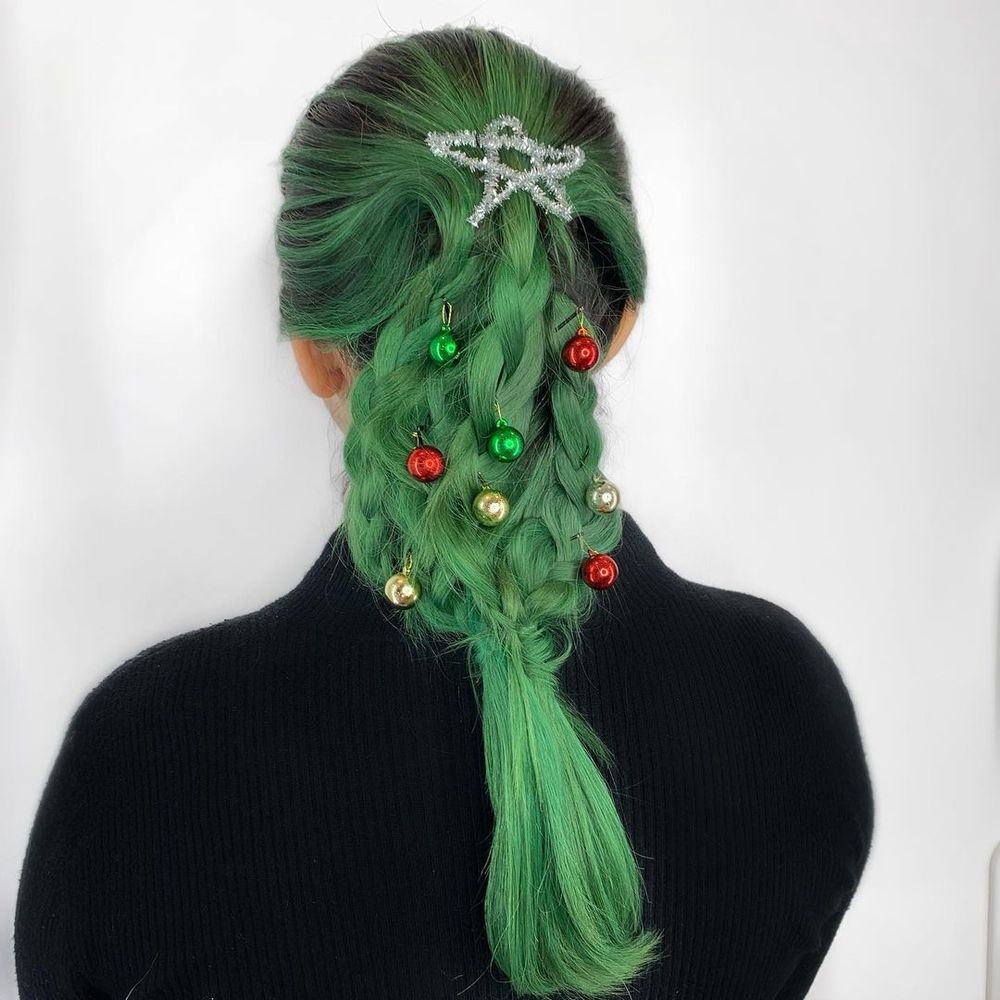 Christmas hair color evergreen tree