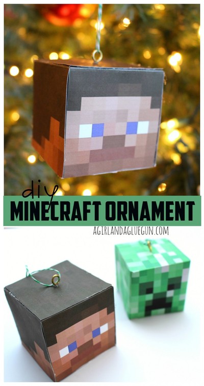 Paper Minecraft Cubes - Easy DIY Christmas Decorations