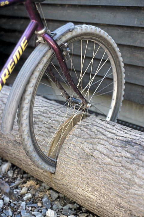 Diy tree bike rack