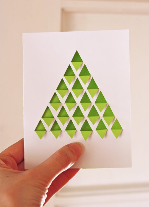Geo Trees - Homemade Christmas Card Ideas