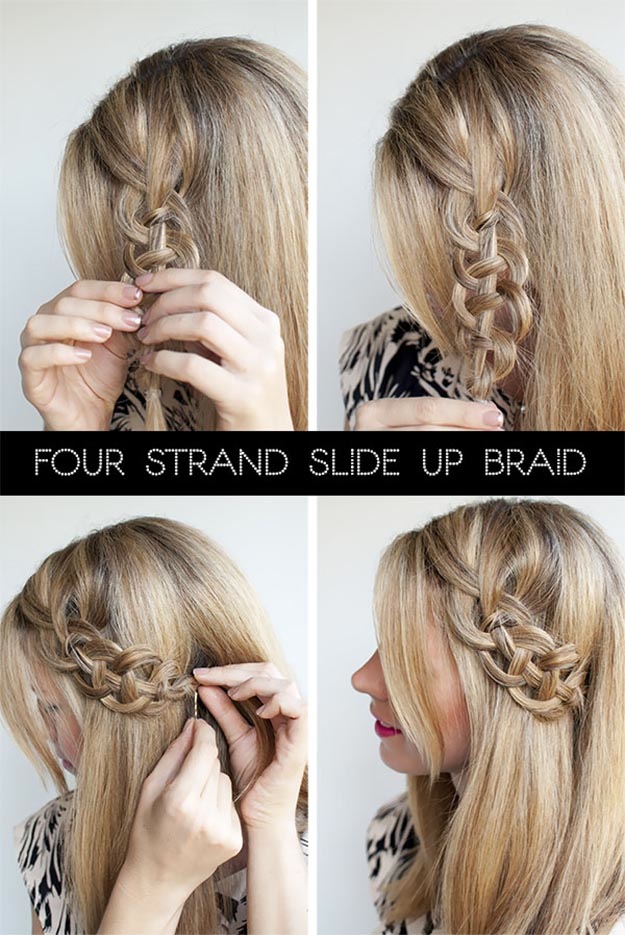 Four strand slide up braid