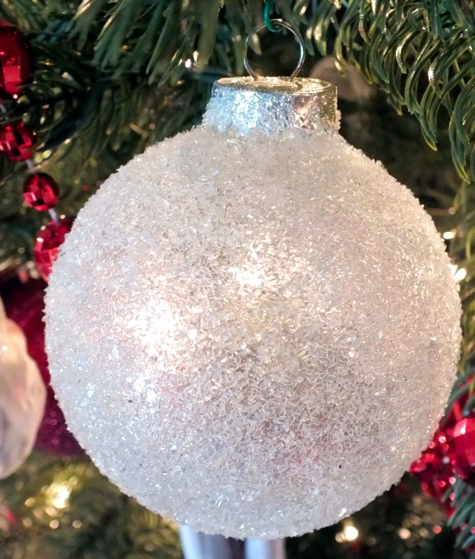 Glitter snow ornaments