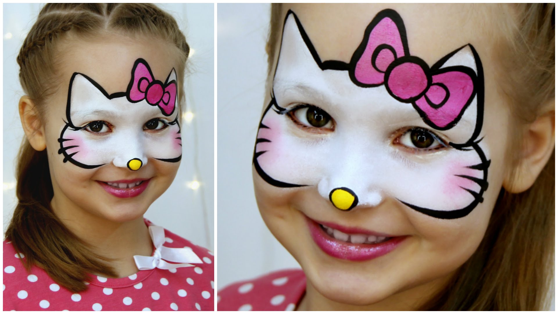 Hello kitty face paint tutorial