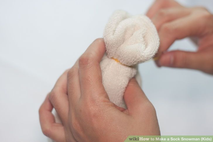 How to make sock snowmen tie the top of sock