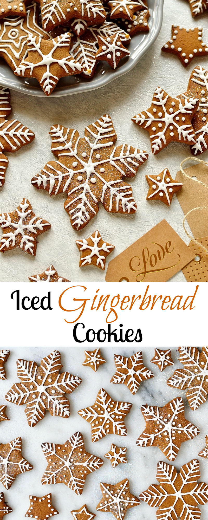 Iced gingerbread cookies pinterest collage