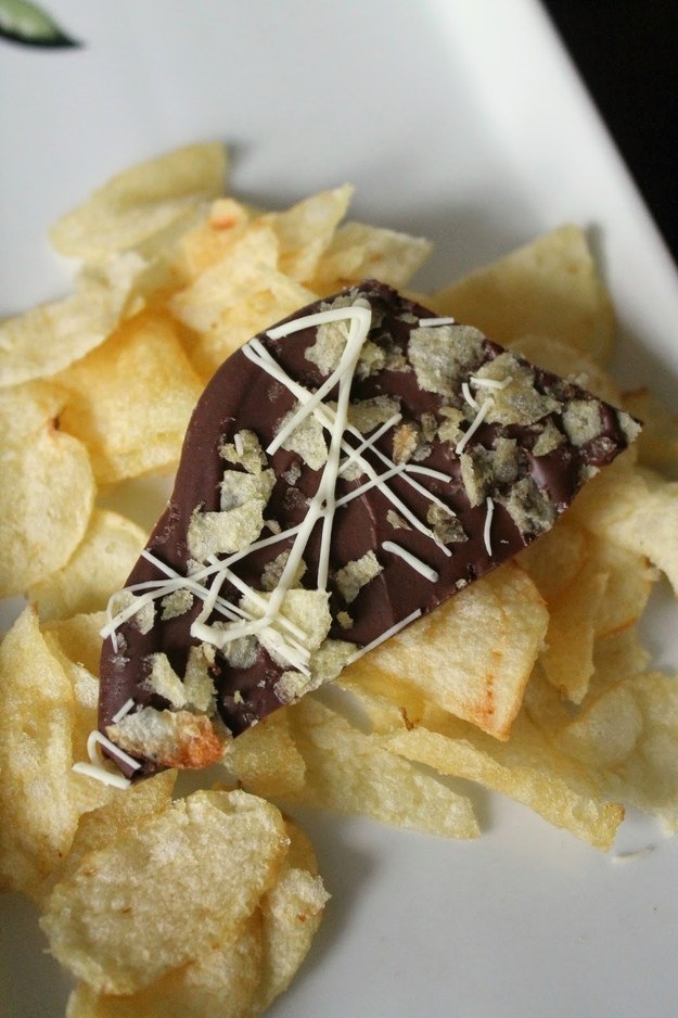 Milk chocolate potato chip bark