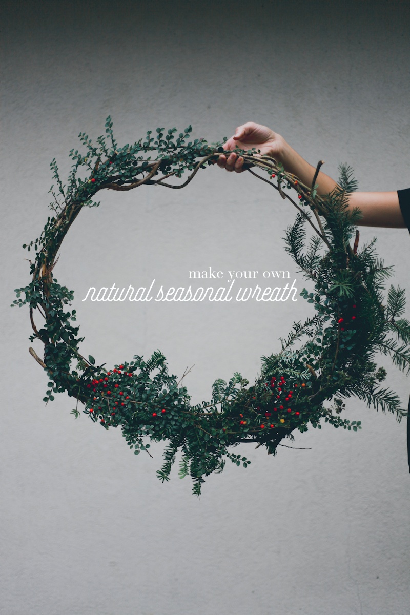 Natural christmas wreath diy 3
