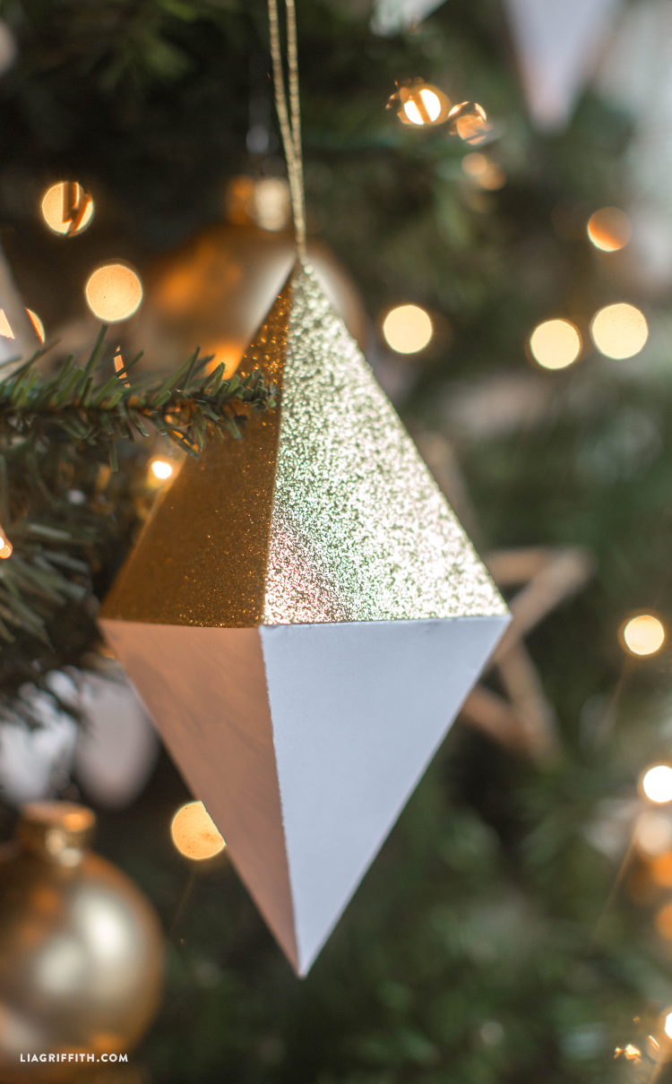 Paper Geode Christmas Ornament