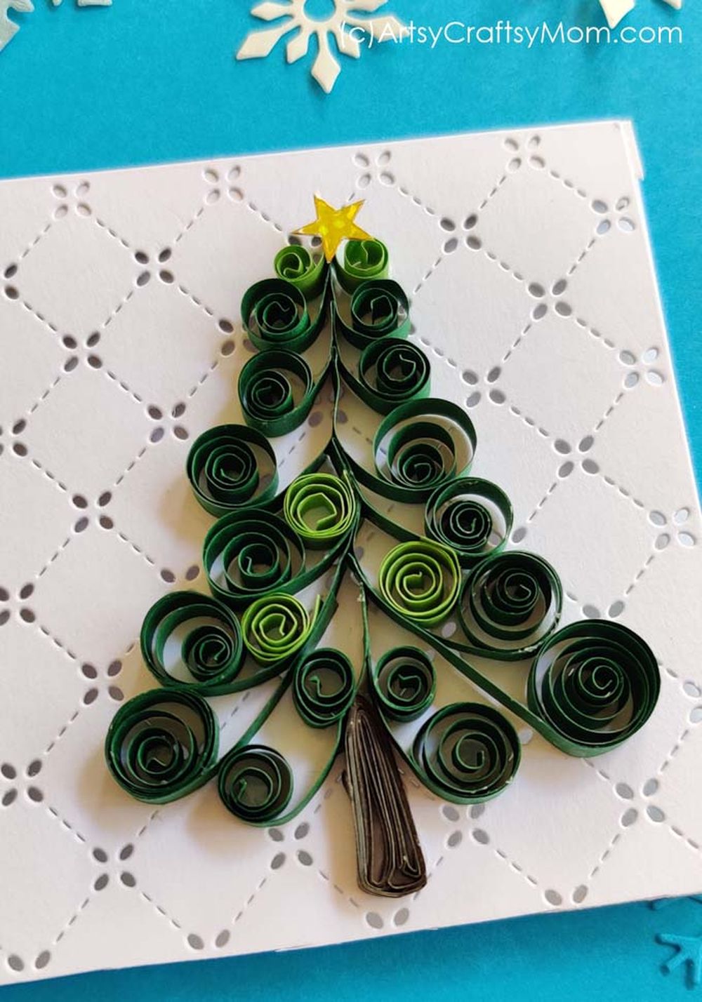 Paper quilling tree beautiful christmas cards 