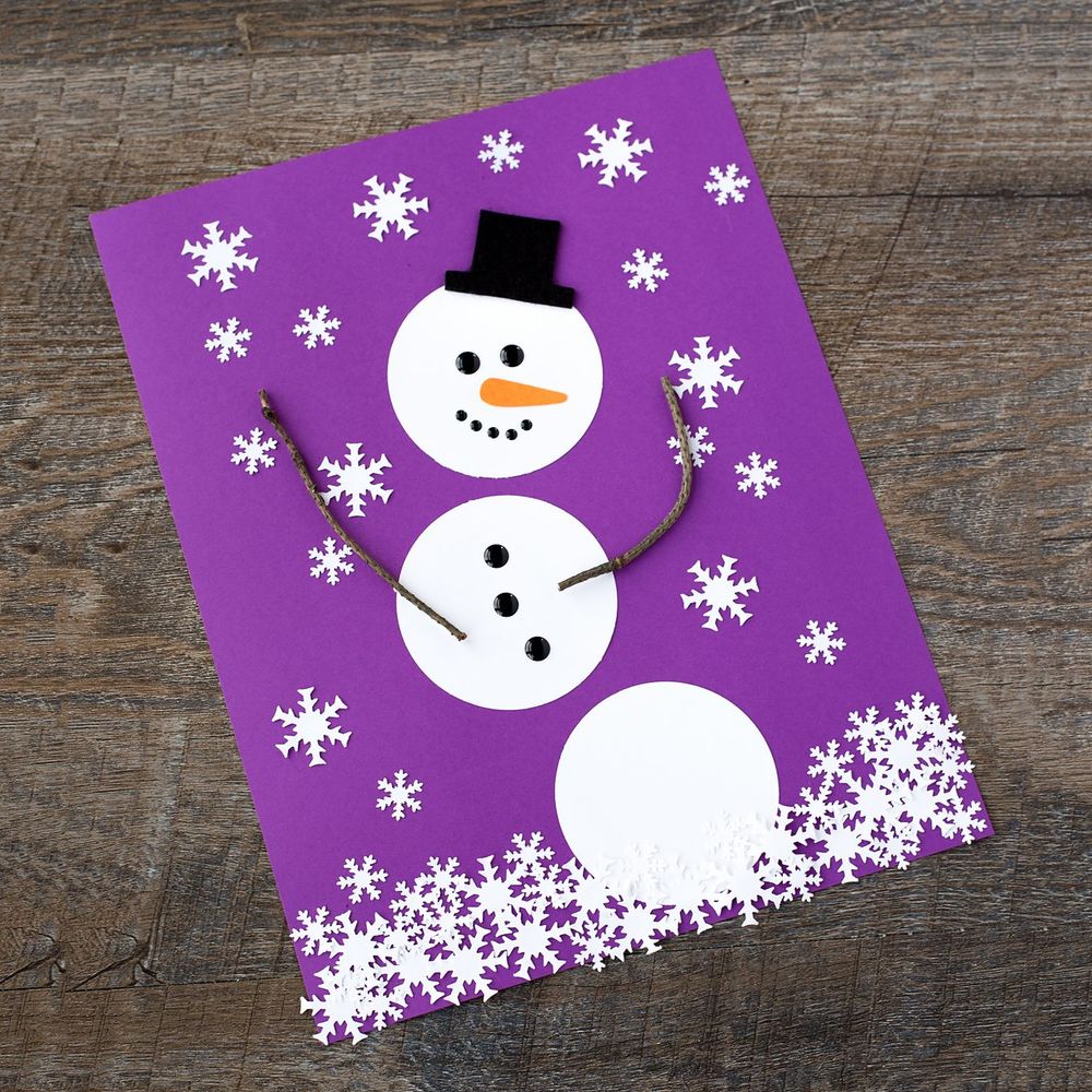 Paper snowman christmas card making 