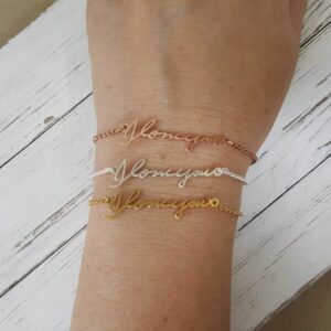 Personalized handwriting bracelet christmas presents for mom
