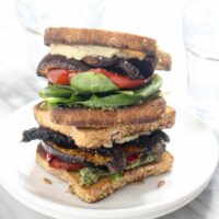 Roasted vegetable sandwich with pesto