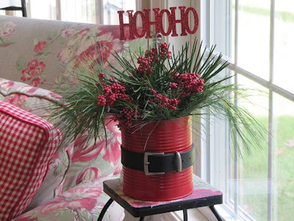 Santa claus planter front porch decorating ideas 