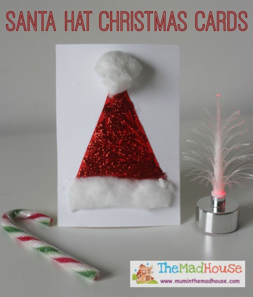 Santa hat christmas card designs 