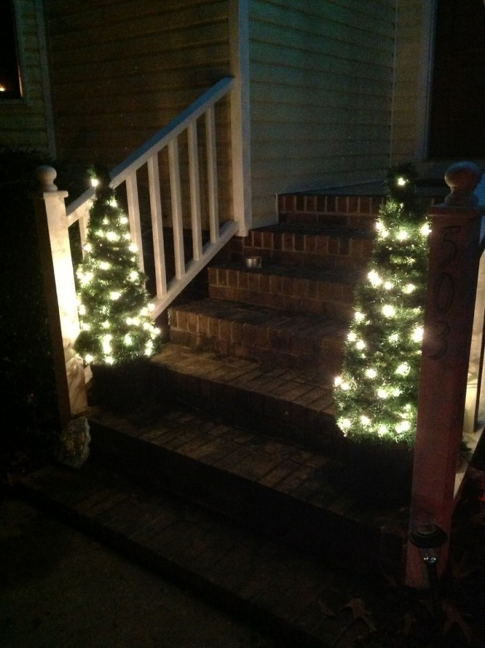 Tomato cage front porch christmas trees 