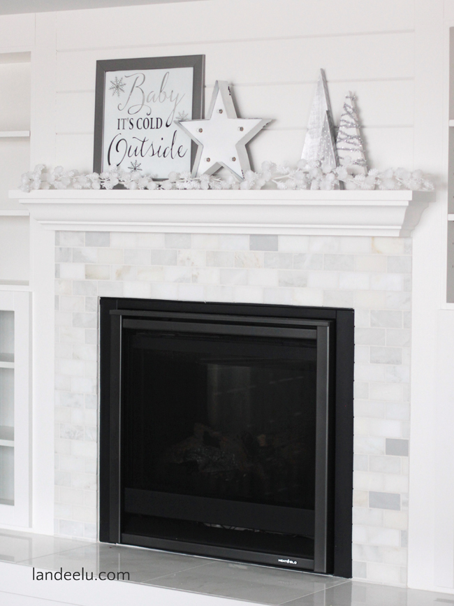 Whitewashed Mantel Decor