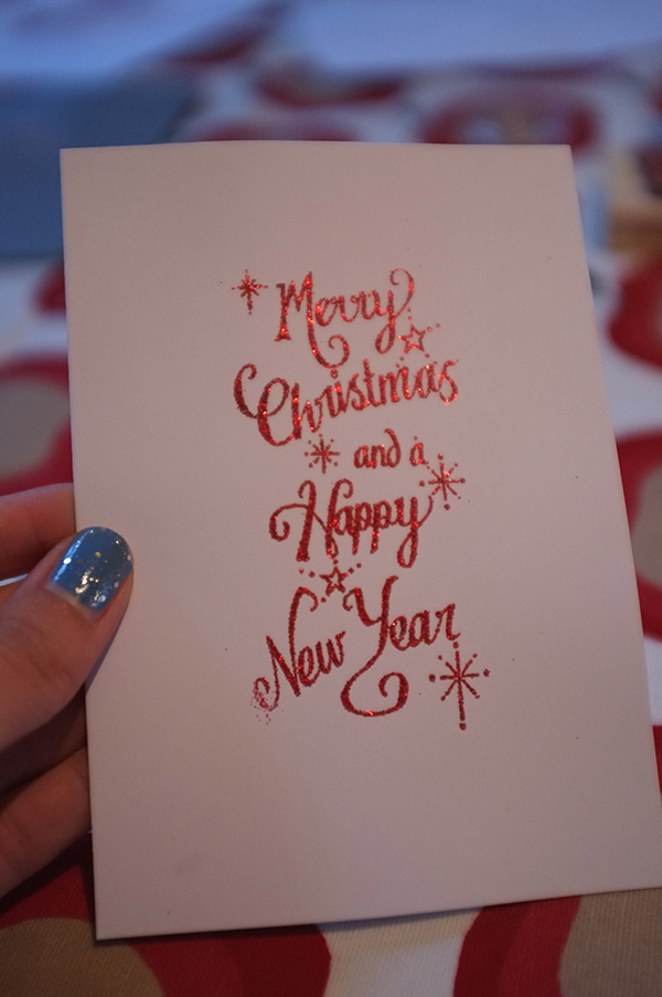 Embossed Letters - Cute Christmas Card