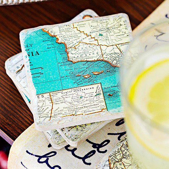 Map Coasters - DIY Christmas Gift for Your Boyfriend