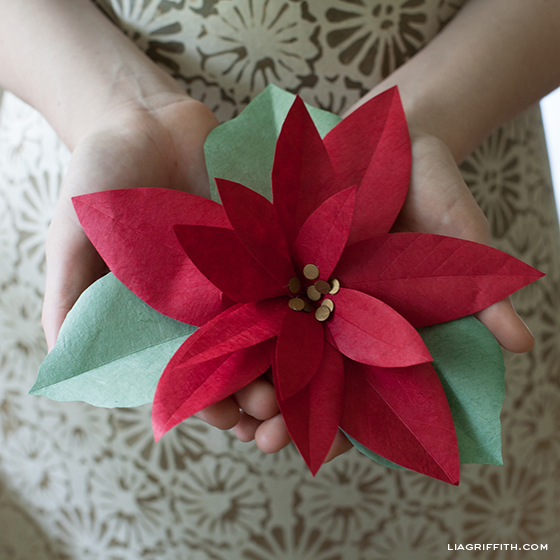 Paper Poinsettias - Easy DIY Christmas Decoration