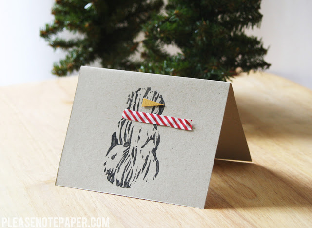 Simple Snowman Handmade Christmas Card Idea