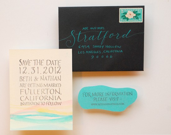 Diy watercolor save the date