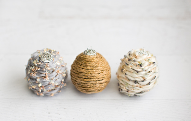 Yarn wrapped ornaments