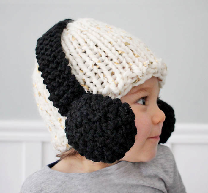 Baby headphones hat pattern